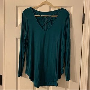 American Eagle Soft & Sexy Teal Long Sleeve Top